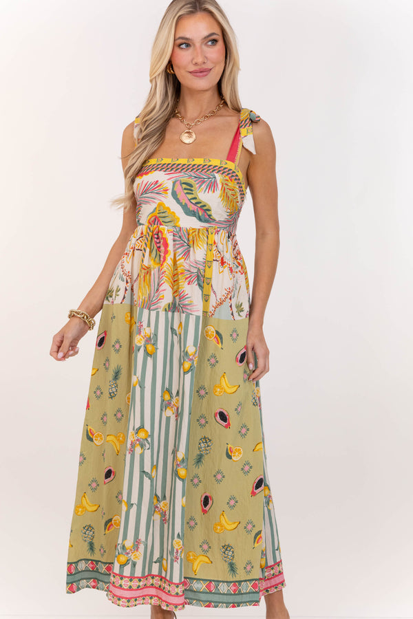 Right On Trend Cream Floral Midi Dress