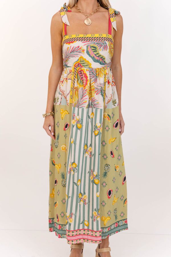 Right On Trend Cream Floral Midi Dress