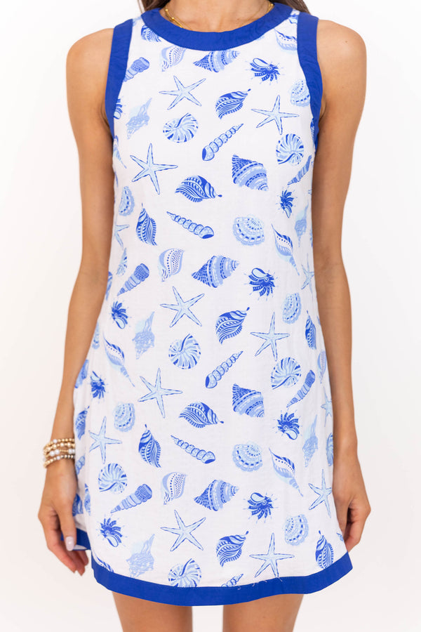 Easy Like Summer Blue Seashell Dress