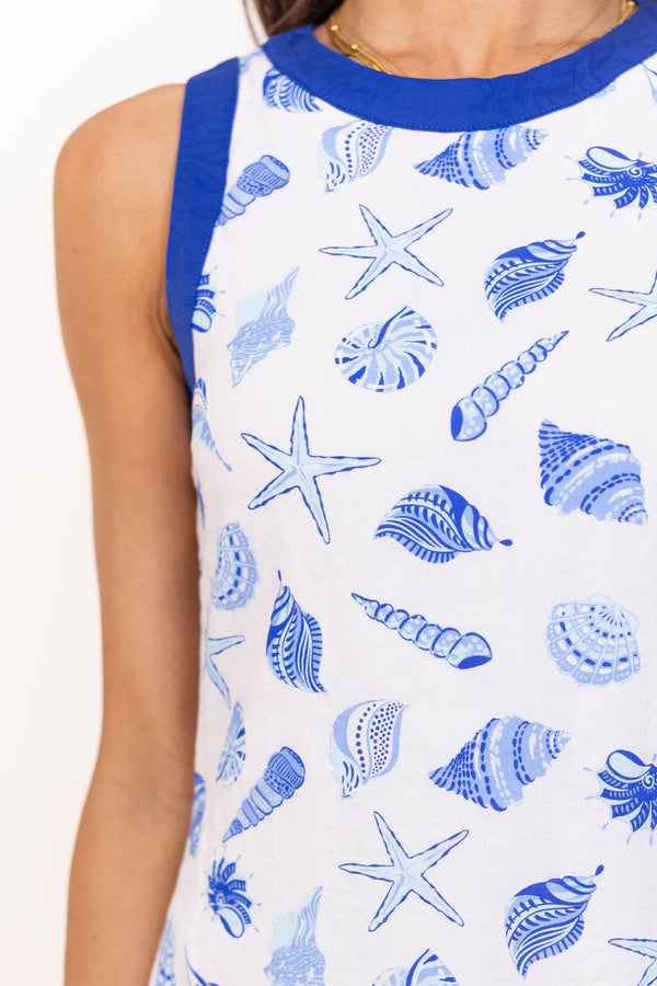 Easy Like Summer Blue Seashell Dress