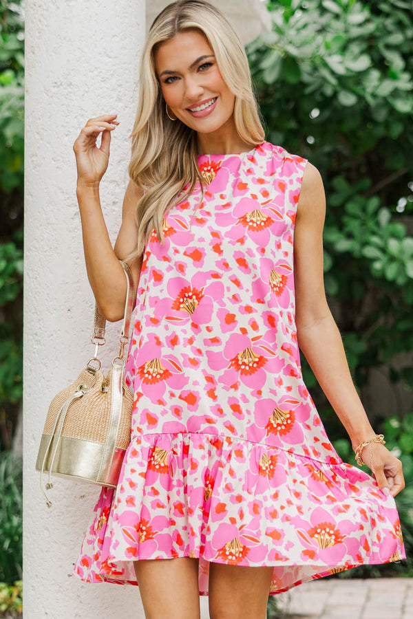 Hard To Beat Pink Floral Dress