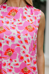 Hard To Beat Pink Floral Dress