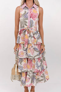 Exactly What You Need Cream Floral Midi Dress