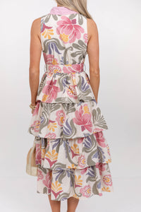 Exactly What You Need Cream Floral Midi Dress