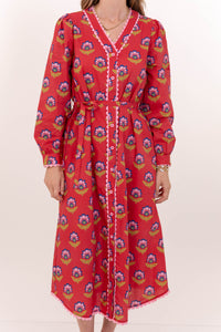 Pretty As Can Be Red Medallion Dress