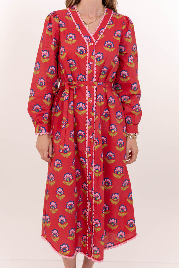 Pretty As Can Be Red Medallion Dress
