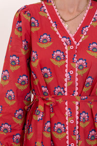Pretty As Can Be Red Medallion Dress