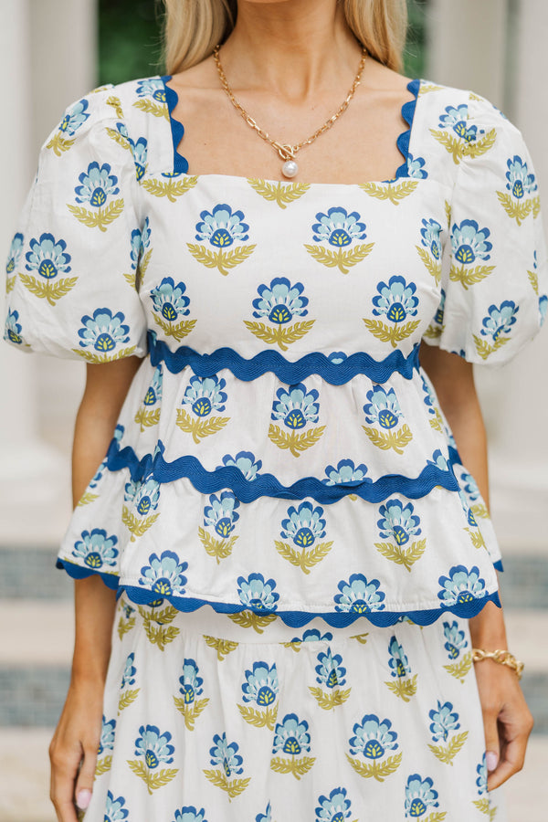 Naturally Lovely White Medallion Blouse