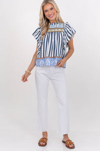 The Reliable Favorite Navy Striped Blouse