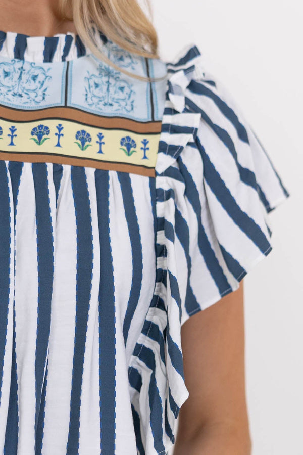 The Reliable Favorite Navy Striped Blouse