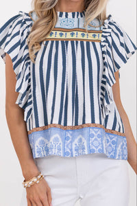 The Reliable Favorite Navy Striped Blouse