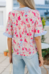 Purely Polished Pink Floral Blouse