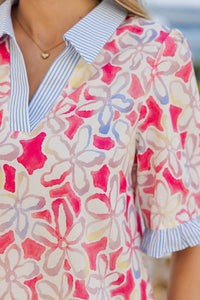 Purely Polished Pink Floral Blouse