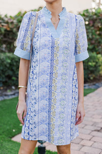 Sunny Stroll Blue Floral Dress