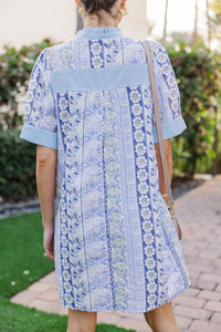 Sunny Stroll Blue Floral Dress