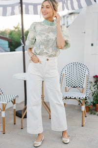 Spring Sparkle Blue Floral Blouse