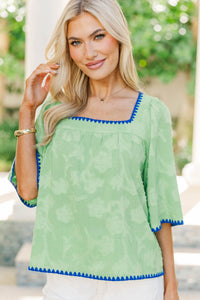 Always Reach For Green Textured Blouse