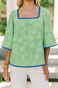 Always Reach For Green Textured Blouse