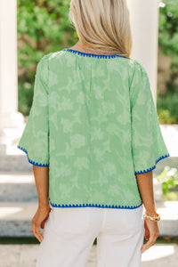 Always Reach For Green Textured Blouse