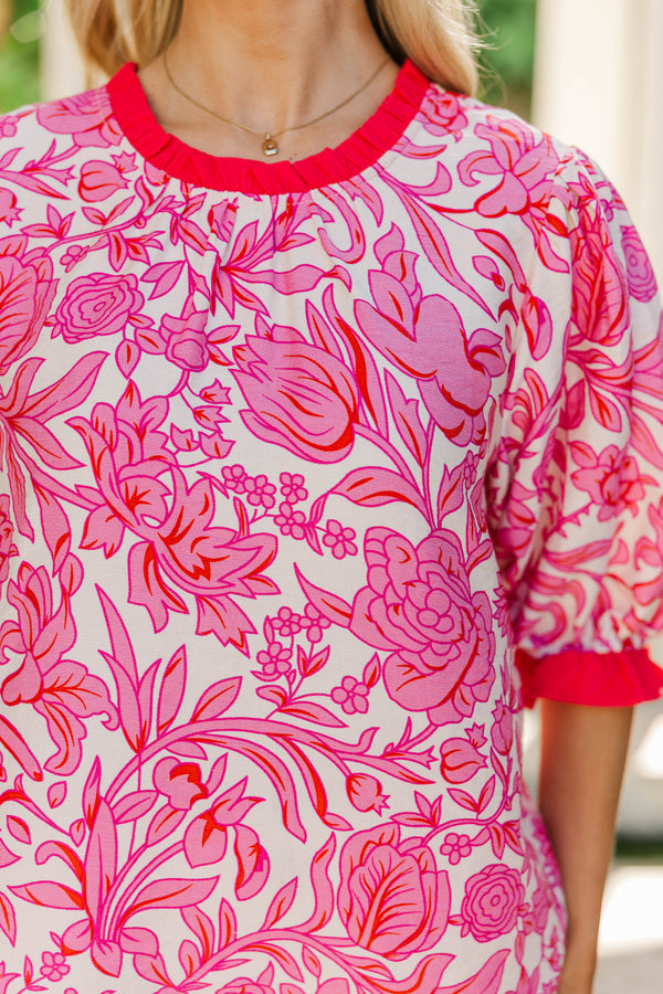 Reliable Favorite Pink Floral Blouse