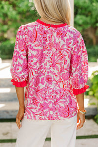Reliable Favorite Pink Floral Blouse
