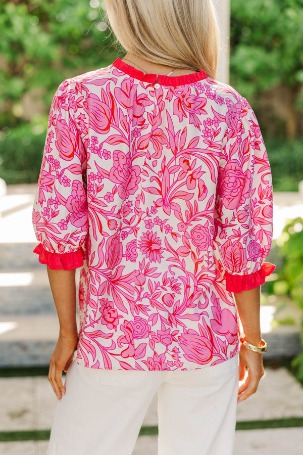 Reliable Favorite Pink Floral Blouse