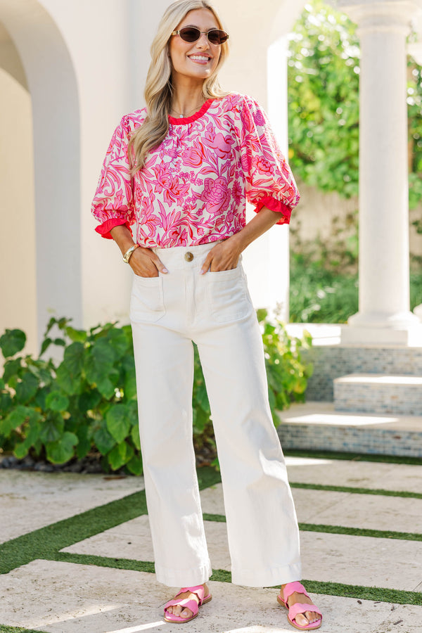 Reliable Favorite Pink Floral Blouse