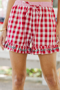 All American Red Gingham Shorts
