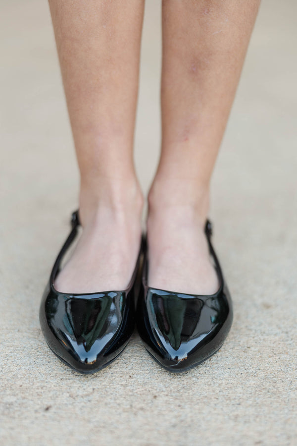 Girls: Feeling The Joy Black Slingback Flats