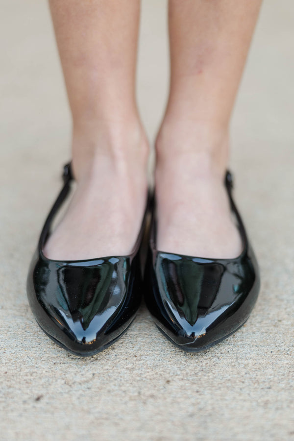 Girls: Feeling The Joy Black Slingback Flats