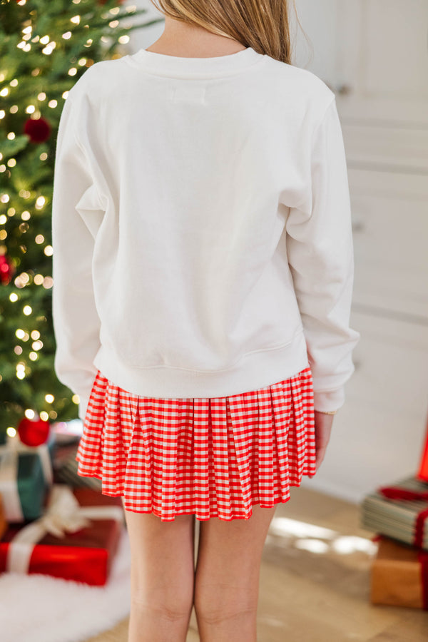 Girls: All My Favorites White Graphic Sweatshirt