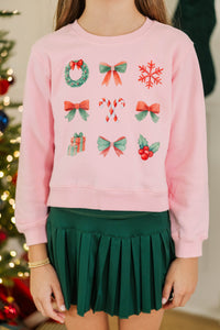 Girls: All My Favorites Blush Pink Graphic Sweatshirt