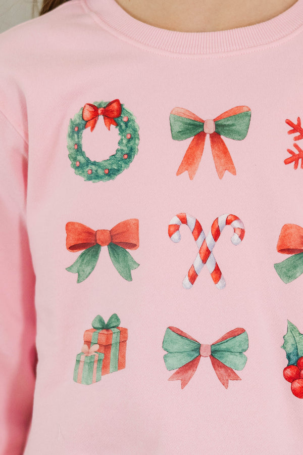 Girls: All My Favorites Blush Pink Graphic Sweatshirt