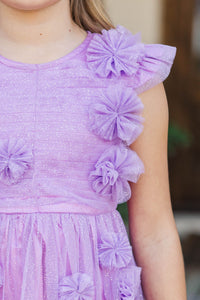 Girls: Always Going To Shine Lavender Flower Dress
