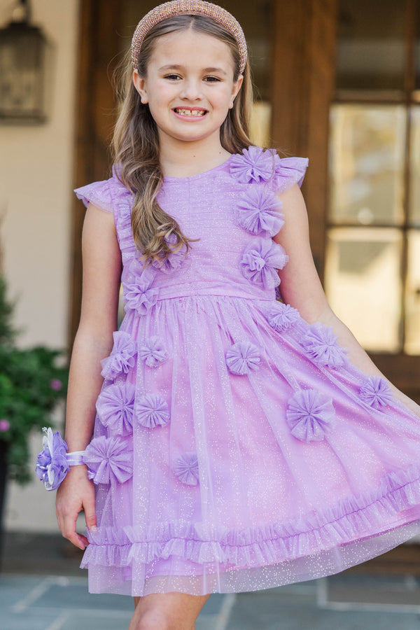 Girls: Always Going To Shine Lavender Flower Dress