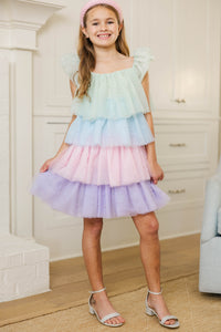Girls: My Colorful Side Multicolored Layered Tulle Dress