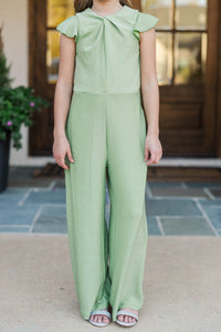 Girls: The Ivey Green Shimmer Jumpsuit
