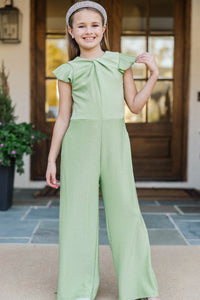 Girls: The Ivey Green Shimmer Jumpsuit