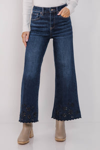 Run To Me Blue Eyelet Straight Leg Jeans