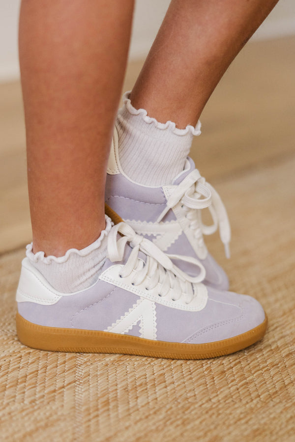 Girls: Subtle Statement Lavender Shimmer Sneaker