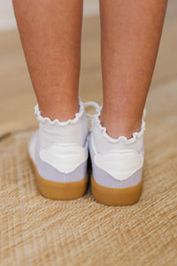 Girls: Subtle Statement Lavender Shimmer Sneaker