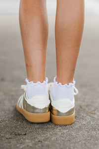 Girls: Bold and Brilliant Gold Shimmer Sneakers