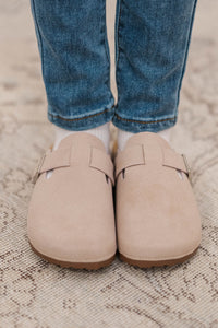 Girls: Rosy Days Taupe Clogs