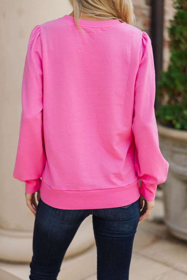 Love Fall A Latte Pink Sweatshirt