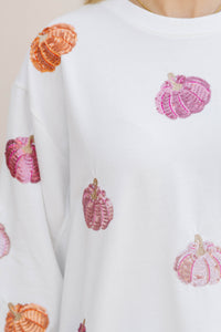 Autumn Glow White Pumpkin Sweatshirt