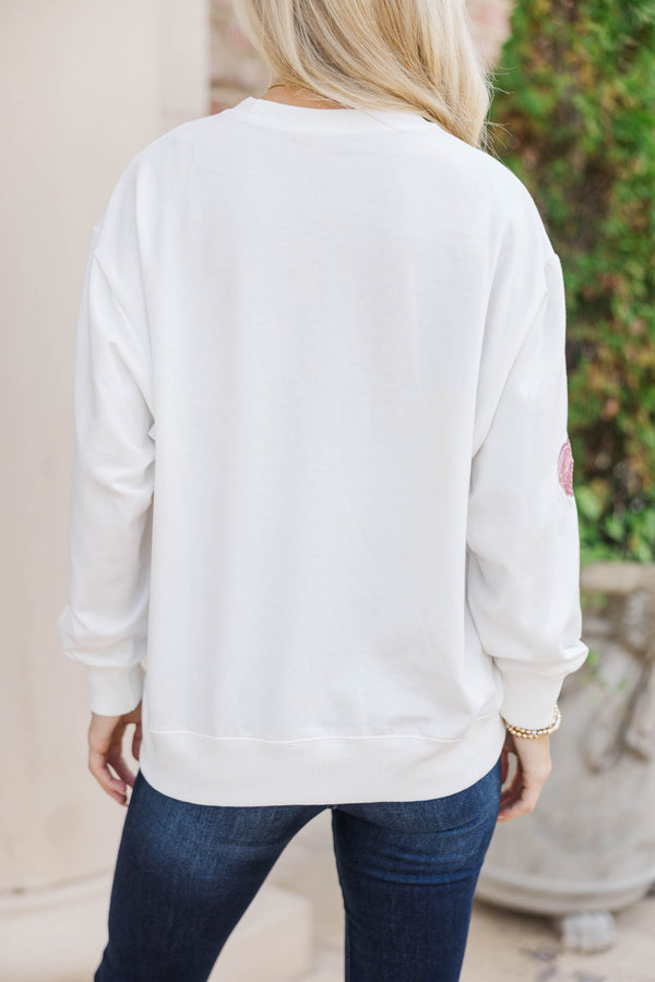 Autumn Glow White Pumpkin Sweatshirt