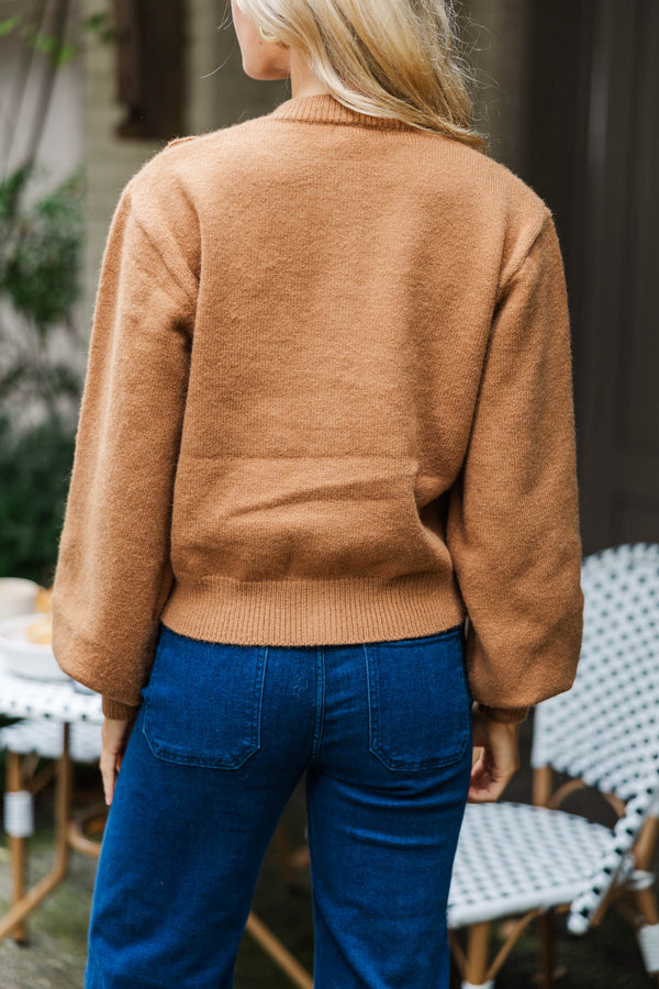 Wrapped In Warmth Camel Cardigan