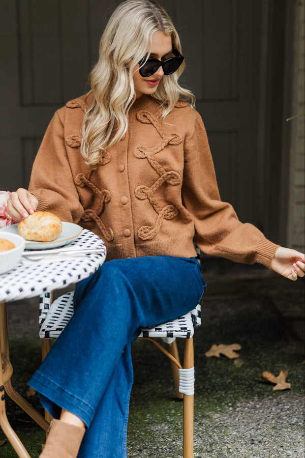 Wrapped In Warmth Camel Cardigan