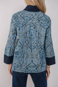Sunday Brunch Blue Ditsy Floral Blouse