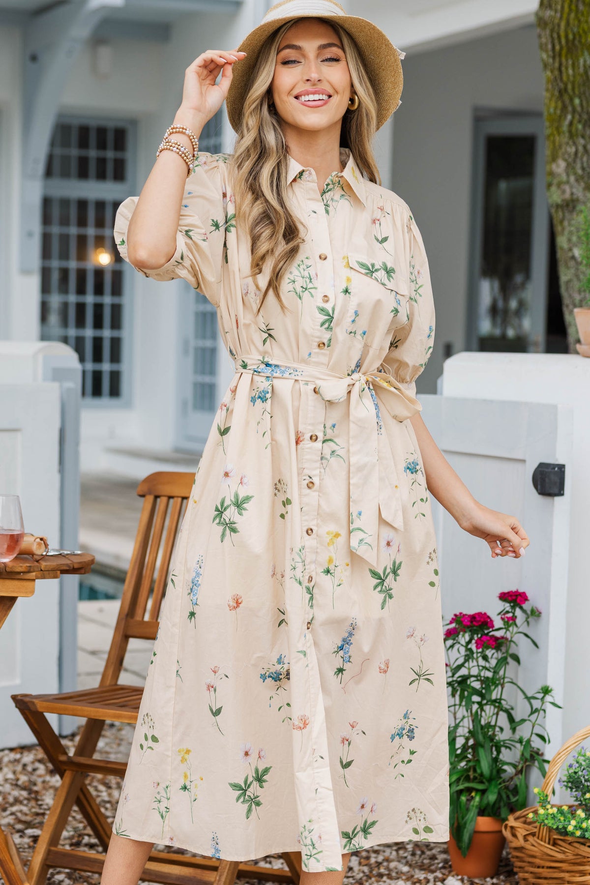 white christmas dresses Black Floral Anna Midi Dress main image 0